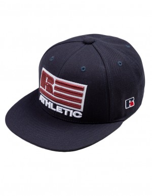 Casquettes Russell Athletic Patriot Logo Snap Back 3D Embroidered Accessories Bleu Marine | RLQK-08936