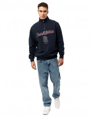 Huat Russell Athletic Strike Out 1/4 Zip Homme Bleu Marine | DRCJ-15832