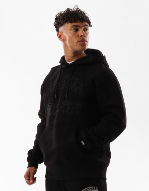 Sweat a Capuche Russell Athletic Greenwich Homme Noir | TFKB-71208