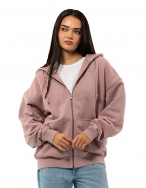 Sweat a Capuche Russell Athletic Originals Embroidered Zip Through Femme Rose | THFQ-54306