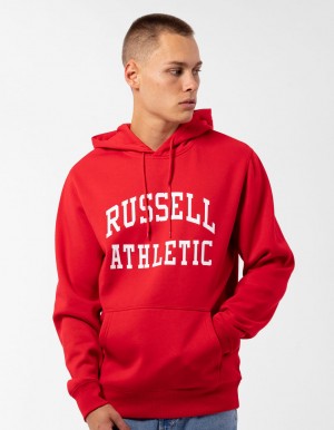 Sweat a Capuche Russell Athletic Originals Arch Logo Homme Rouge | DGSH-08512