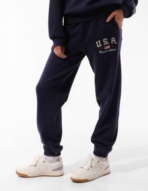 Track pants Russell Athletic 1902 Baggy Femme Bleu | NZXJ-38176