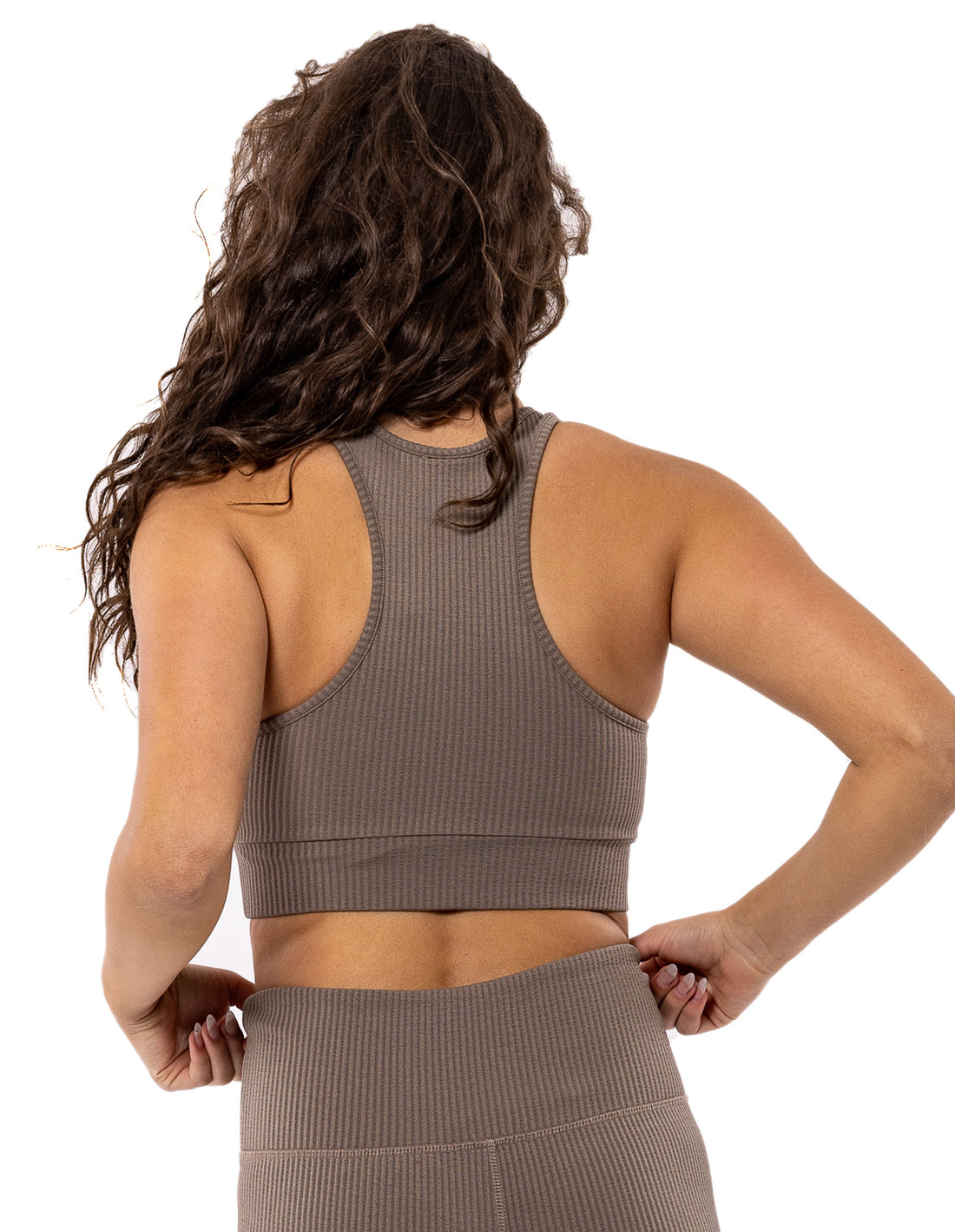 Debardeur Russell Athletic Deja Vu Ribbed Crop Femme Beige | TRHI-73405