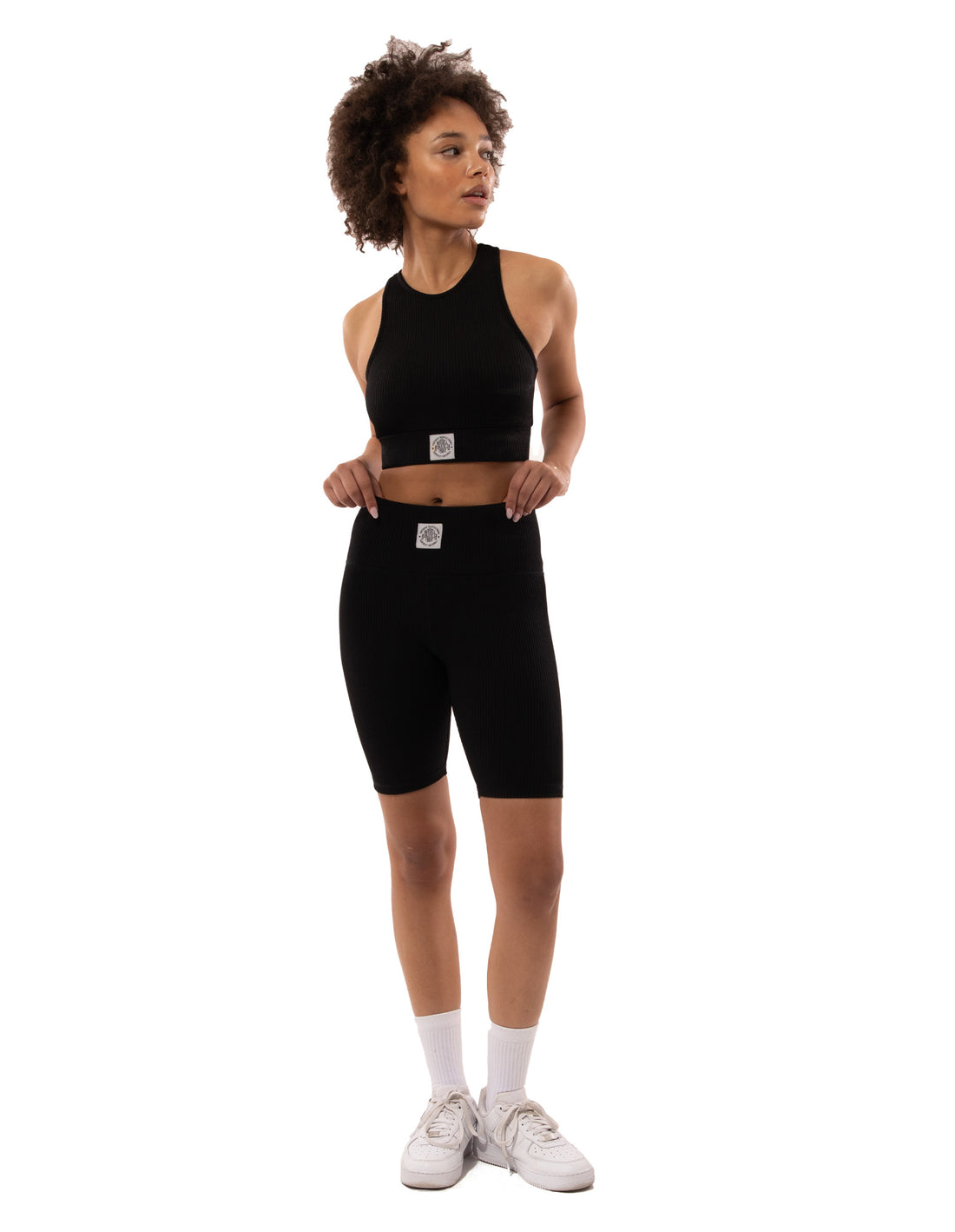 Debardeur Russell Athletic Deja Vu Ribbed Crop Femme Noir | RCAW-76498