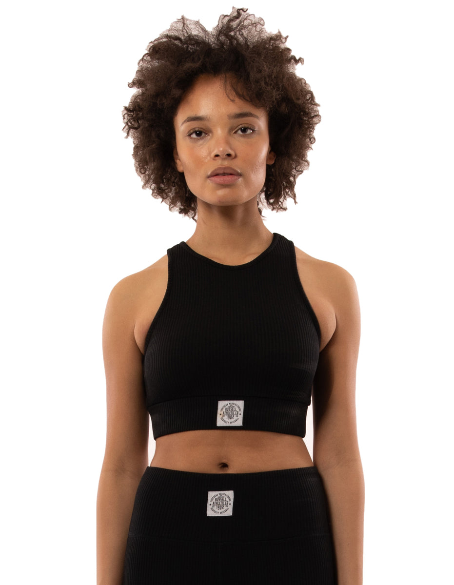 Debardeur Russell Athletic Deja Vu Ribbed Crop Femme Noir | RCAW-76498