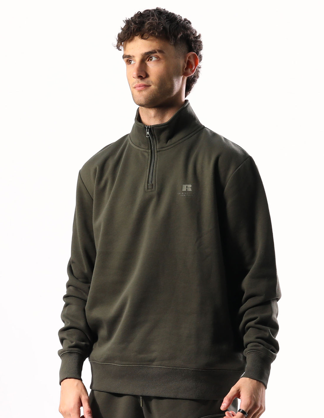 Huat Russell Athletic Brooklyn Quarter Zip Homme Vert Olive | XDWB-32095