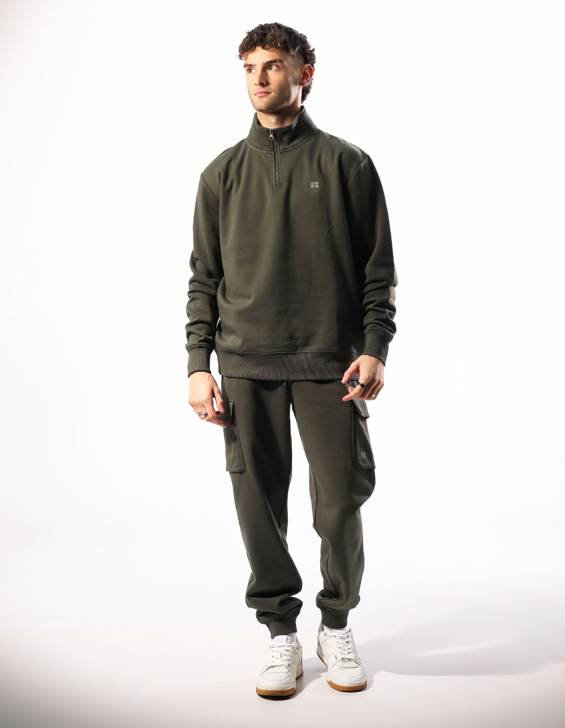 Huat Russell Athletic Brooklyn Quarter Zip Homme Vert Olive | XDWB-32095