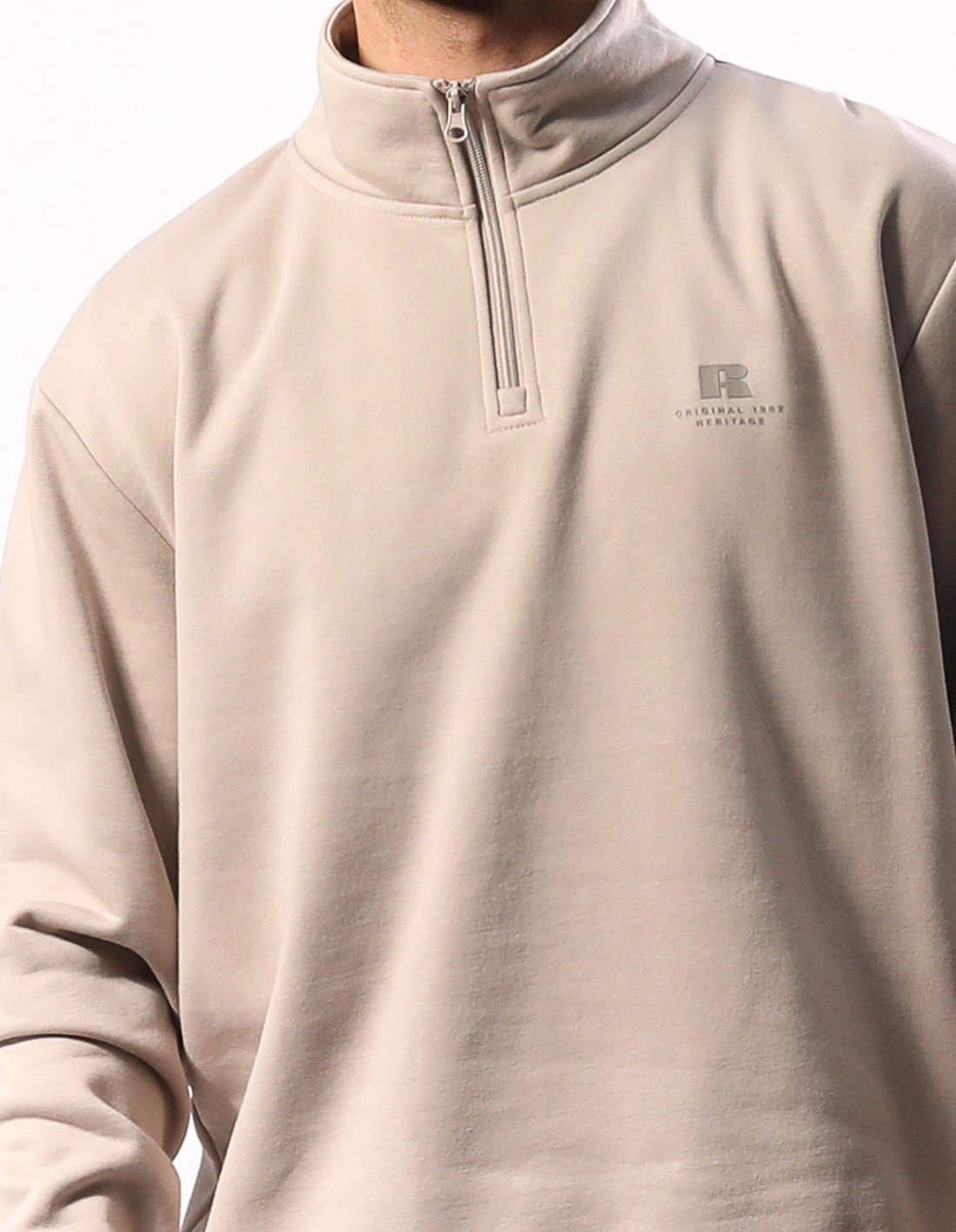 Huat Russell Athletic Brooklyn Quarter Zip Homme Beige | GNKJ-59342