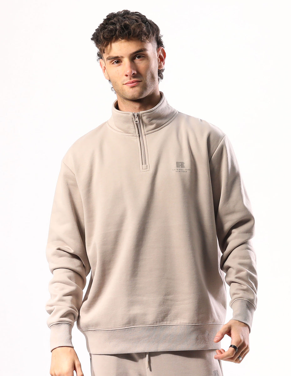 Huat Russell Athletic Brooklyn Quarter Zip Homme Beige | GNKJ-59342