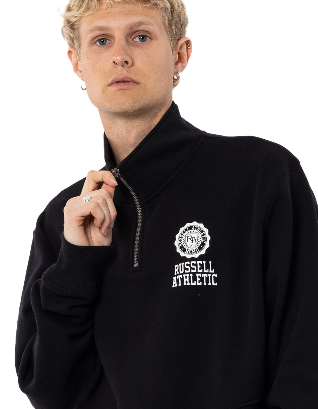 Huat Russell Athletic Glory 1/4 Zip Homme Noir | EQNF-37609