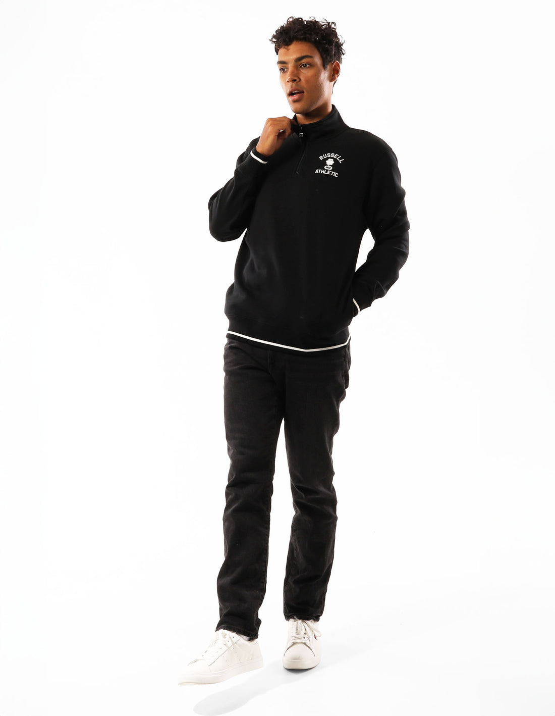 Huat Russell Athletic Lexington 1/4 Zip Homme Noir | LPRA-62159