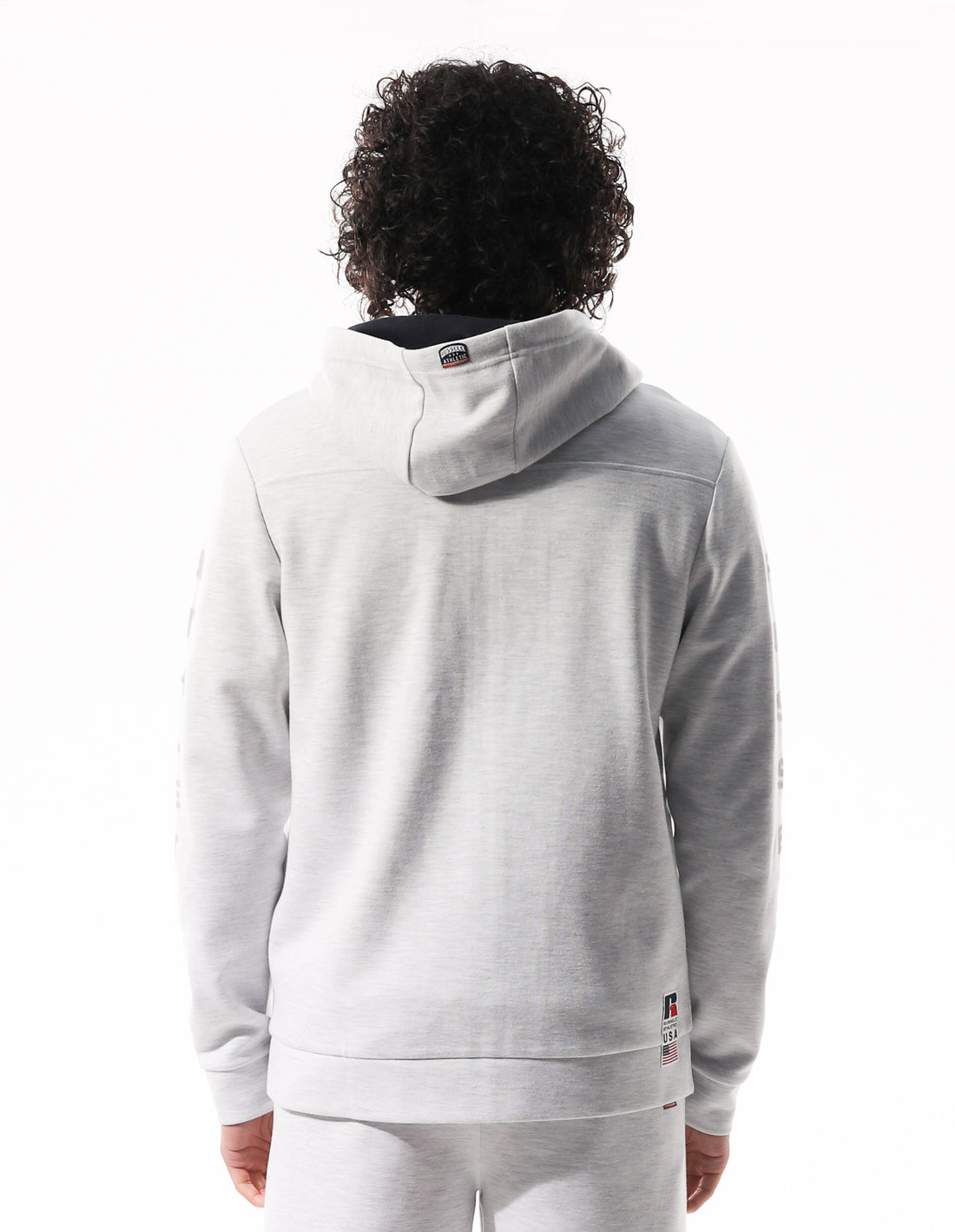 Sweat a Capuche Russell Athletic Americana Tech Fleece Zip Homme Grise Clair | IKSA-84219