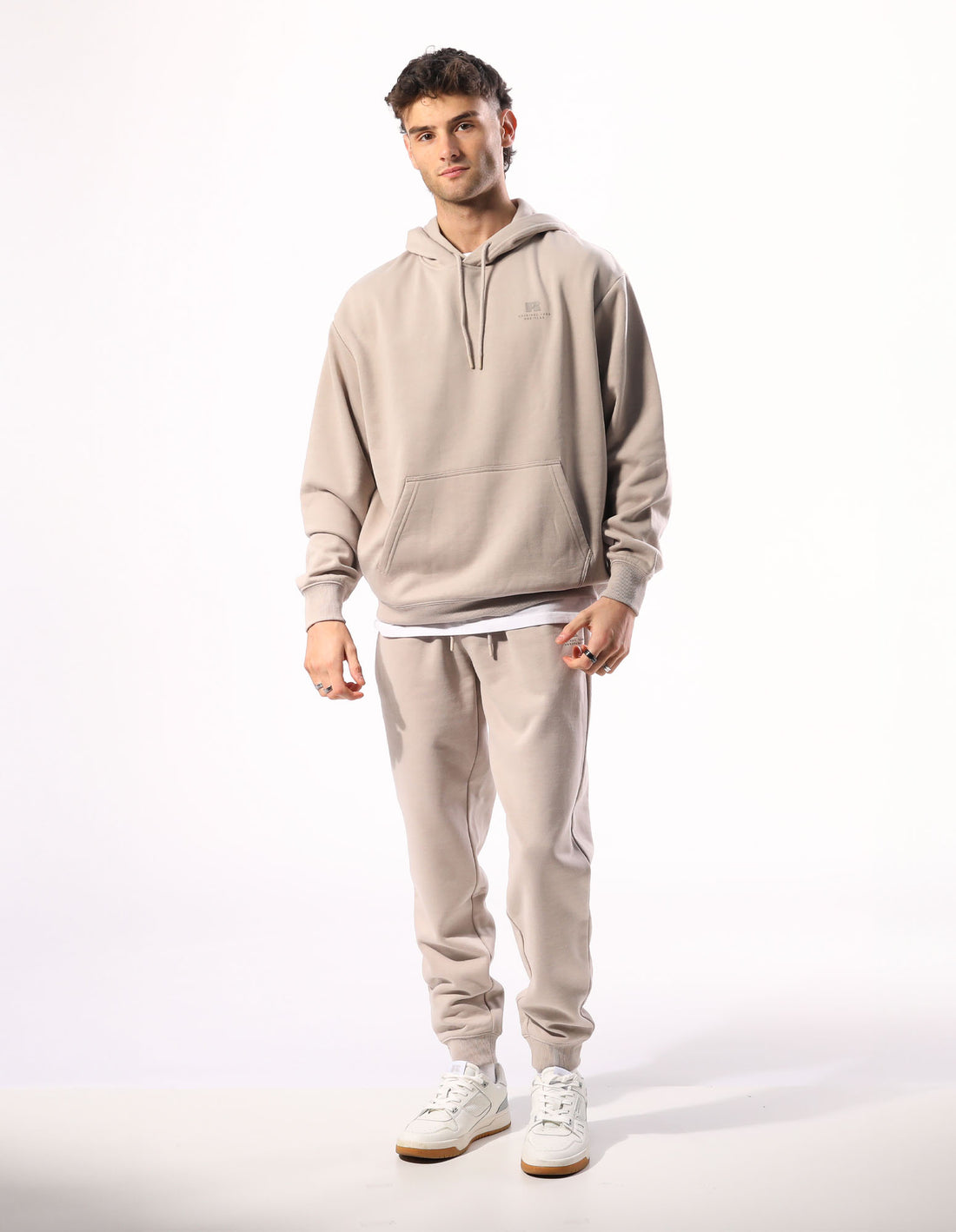 Sweat a Capuche Russell Athletic Brooklyn Homme Beige | MSUB-16854