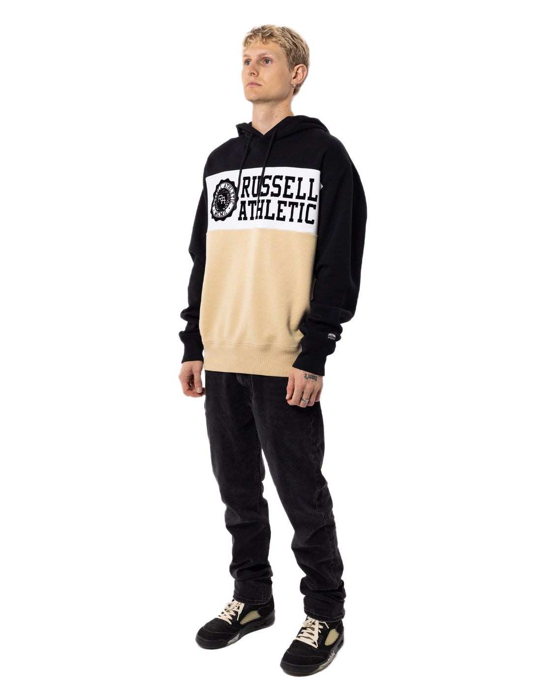 Sweat a Capuche Russell Athletic Carter Homme Beige Noir | RHZK-63982