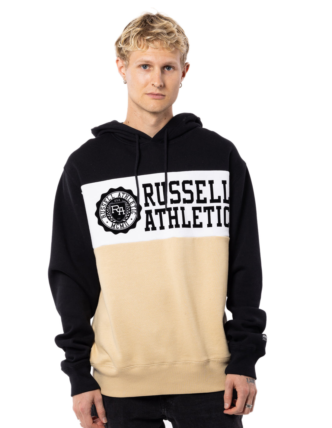 Sweat a Capuche Russell Athletic Carter Homme Beige Noir | RHZK-63982