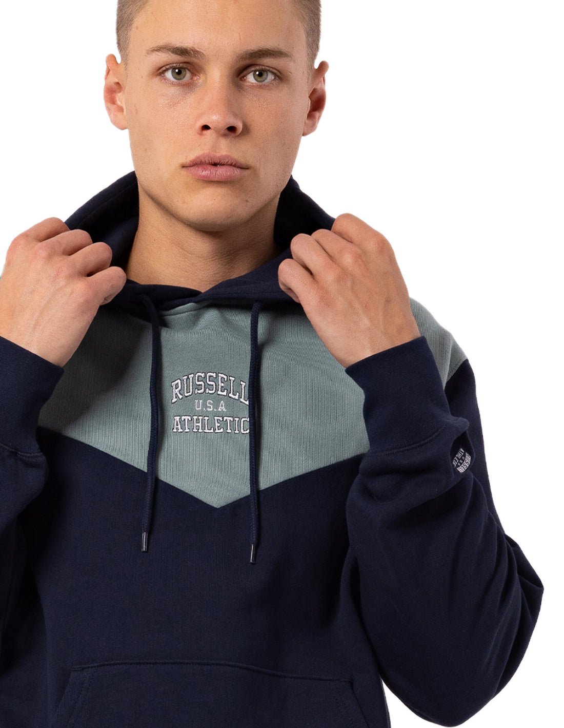 Sweat a Capuche Russell Athletic Chevron Homme Bleu Marine | LKFB-62401