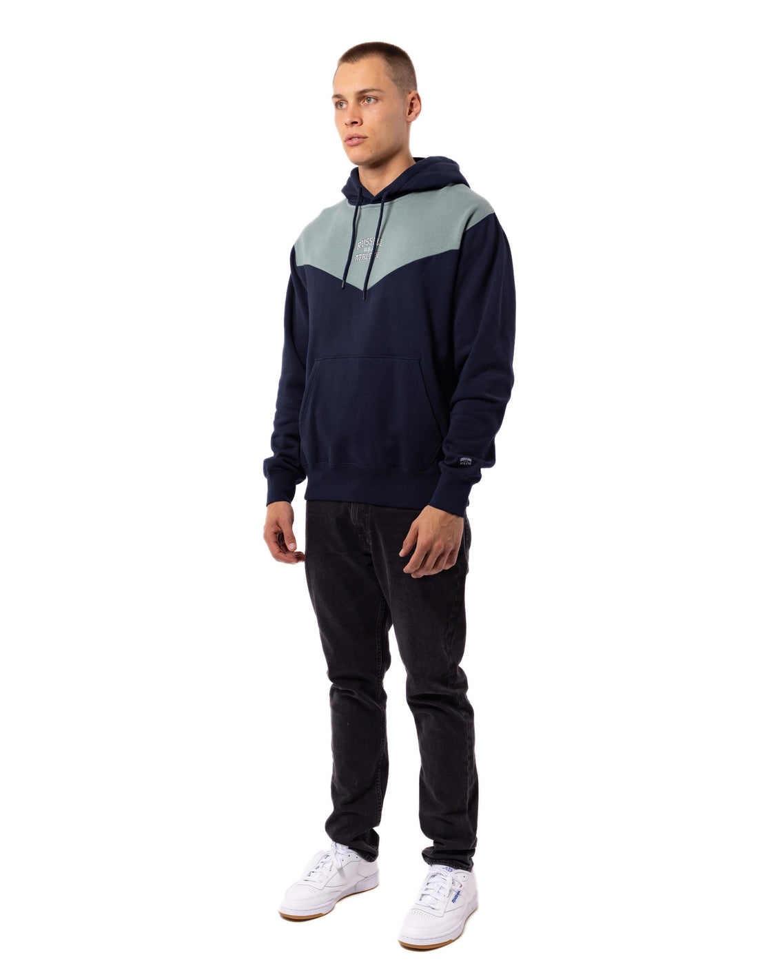 Sweat a Capuche Russell Athletic Chevron Homme Bleu Marine | LKFB-62401