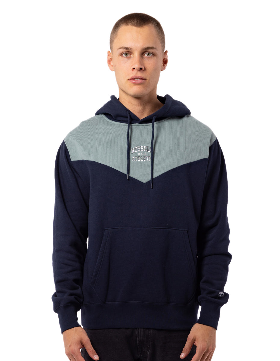 Sweat a Capuche Russell Athletic Chevron Homme Bleu Marine | LKFB-62401