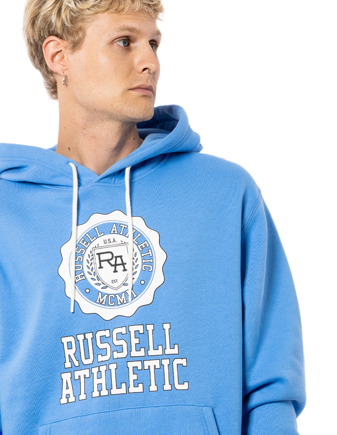 Sweat a Capuche Russell Athletic Collegiate Homme Bleu | GFUL-52419