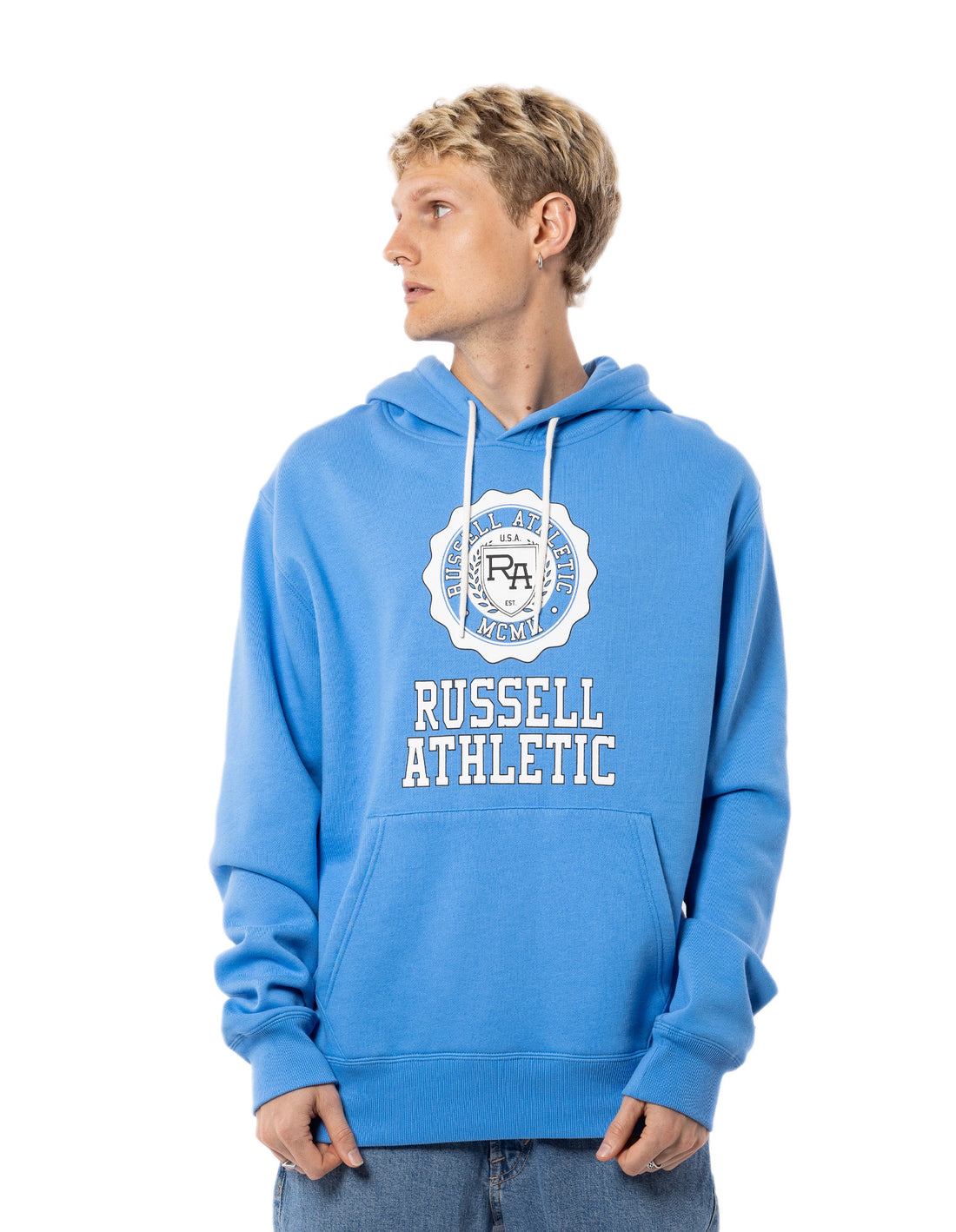 Sweat a Capuche Russell Athletic Collegiate Homme Bleu | GFUL-52419