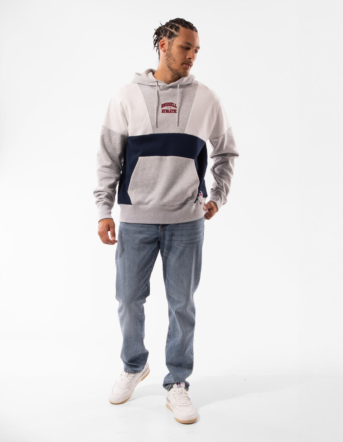 Sweat a Capuche Russell Athletic Hellcat Homme Grise Clair | QNKJ-32941