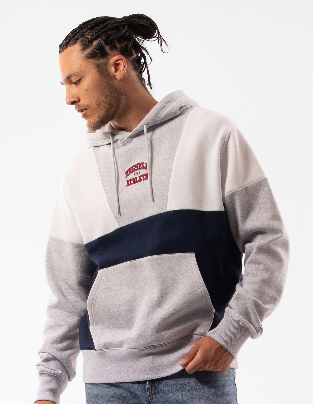 Sweat a Capuche Russell Athletic Hellcat Homme Grise Clair | QNKJ-32941