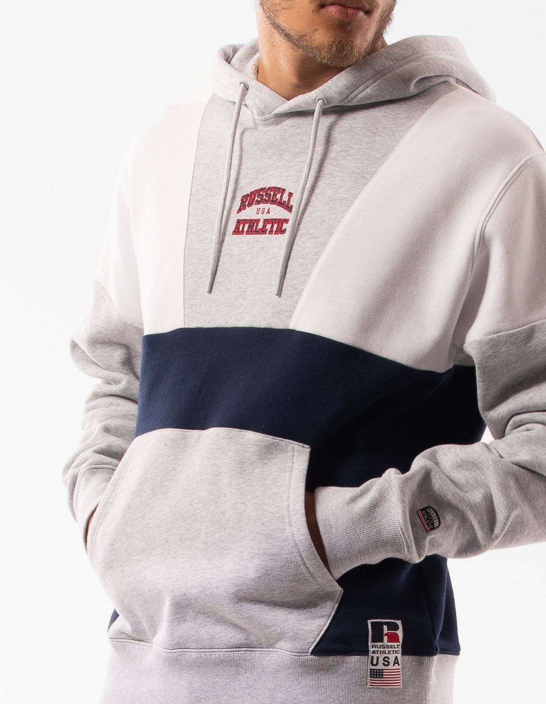 Sweat a Capuche Russell Athletic Hellcat Homme Grise Clair | QNKJ-32941