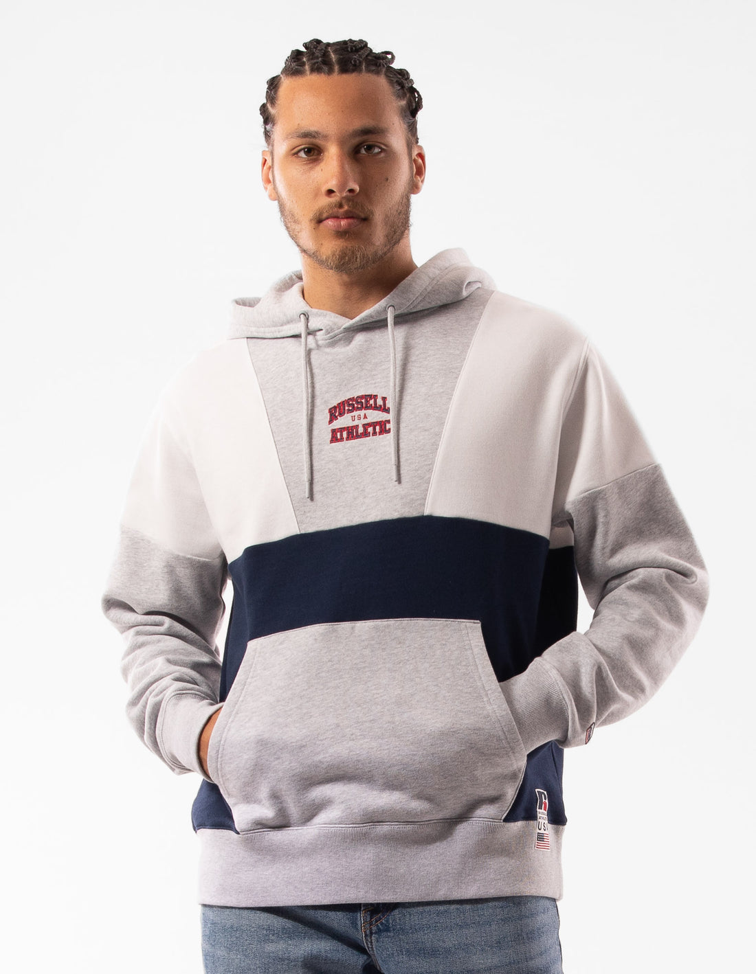 Sweat a Capuche Russell Athletic Hellcat Homme Grise Clair | QNKJ-32941