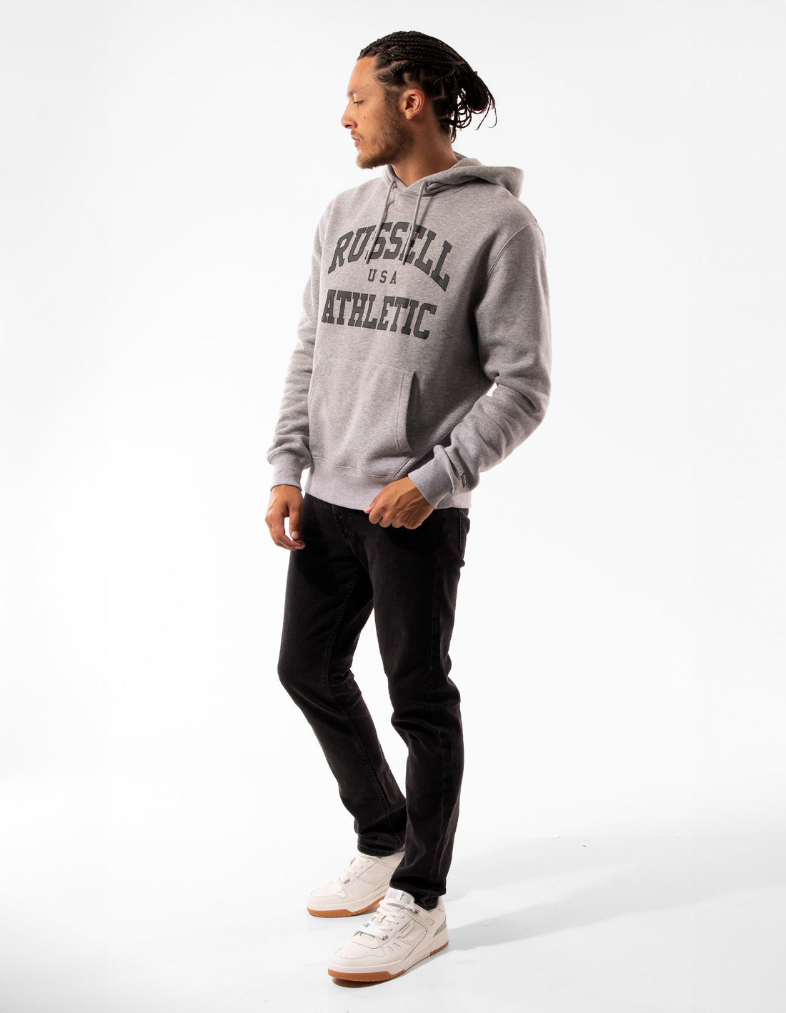 Sweat a Capuche Russell Athletic Houston Homme Grise | OTDY-43672