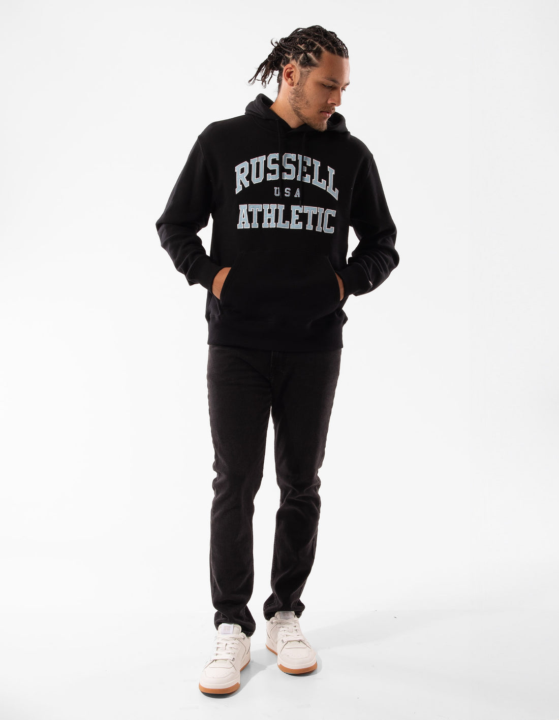 Sweat a Capuche Russell Athletic Mercer Homme Noir | UFPM-82465