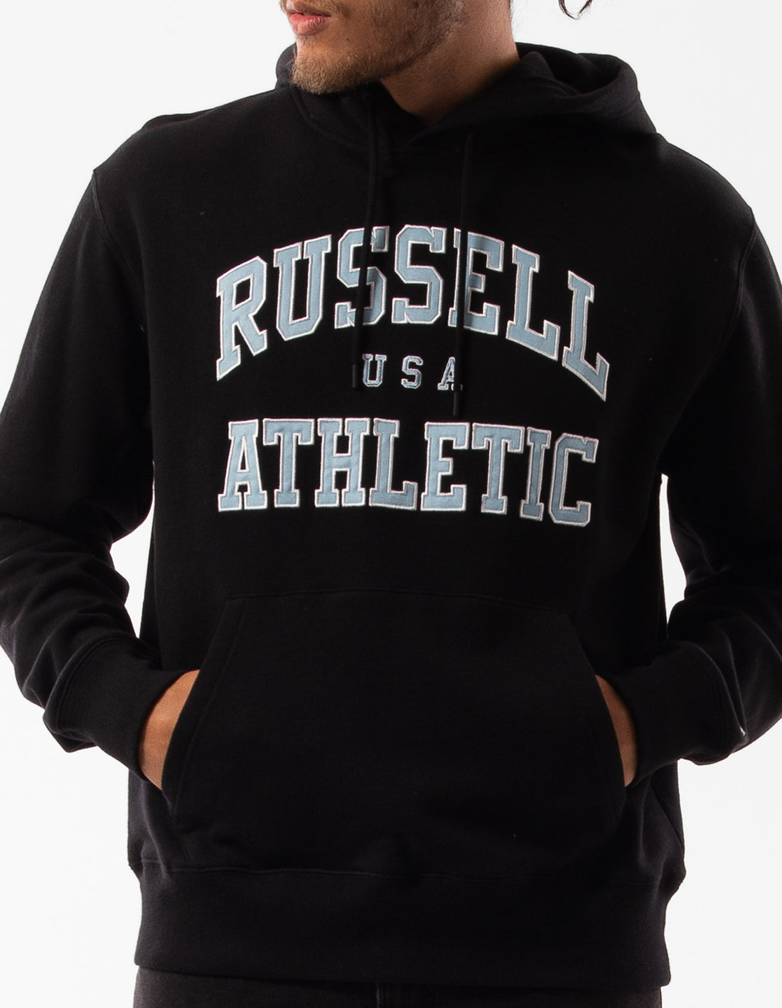 Sweat a Capuche Russell Athletic Mercer Homme Noir | UFPM-82465