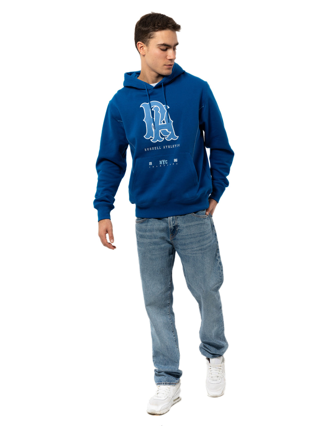 Sweat a Capuche Russell Athletic Midfielder Homme Bleu | DVSK-89054