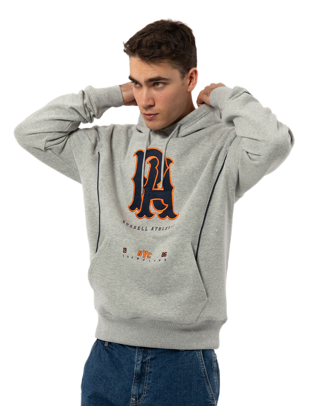 Sweat a Capuche Russell Athletic Midfielder Homme Grise | XHLW-01568