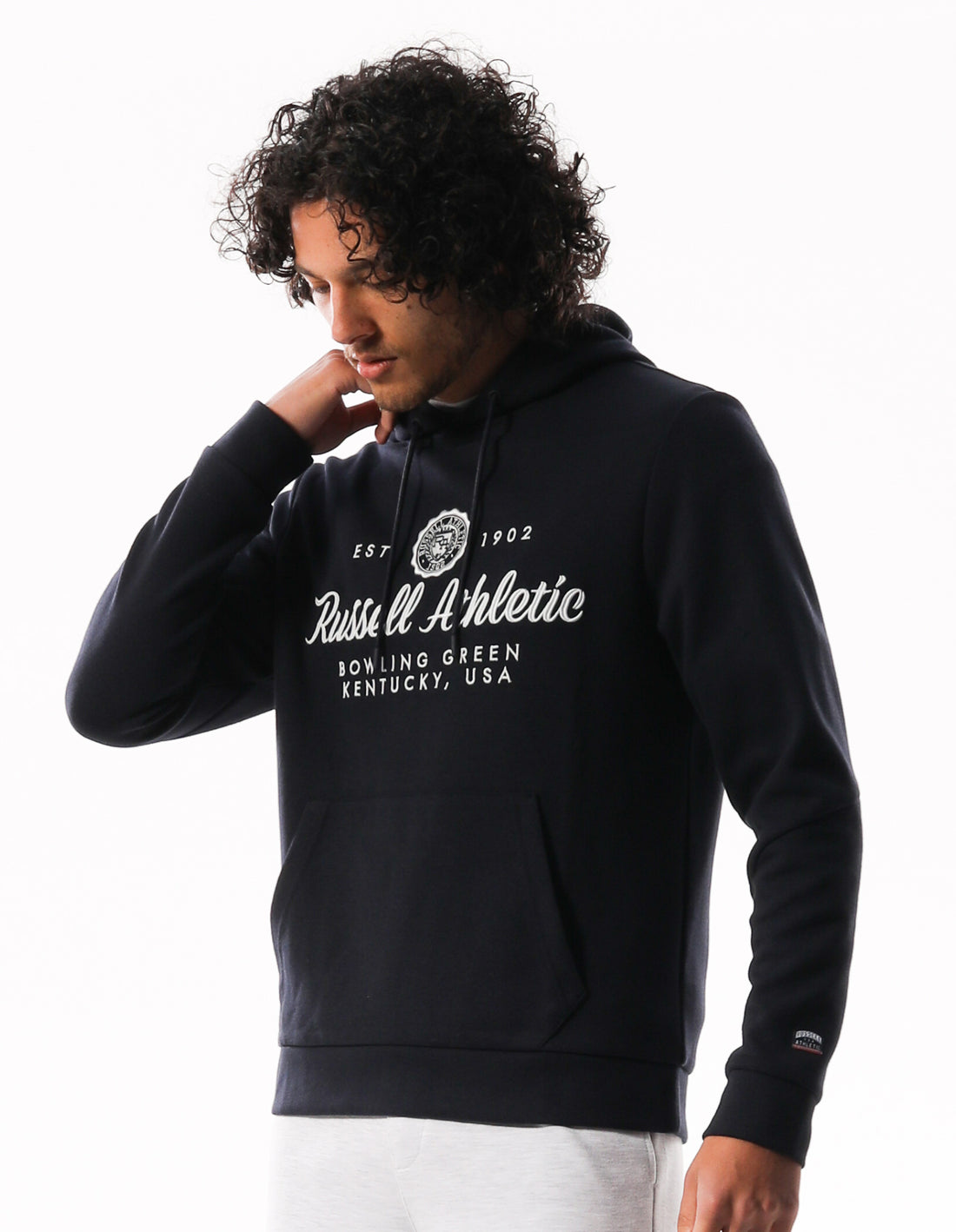 Sweat a Capuche Russell Athletic Mini Seal Homme Noir | EVHB-07652