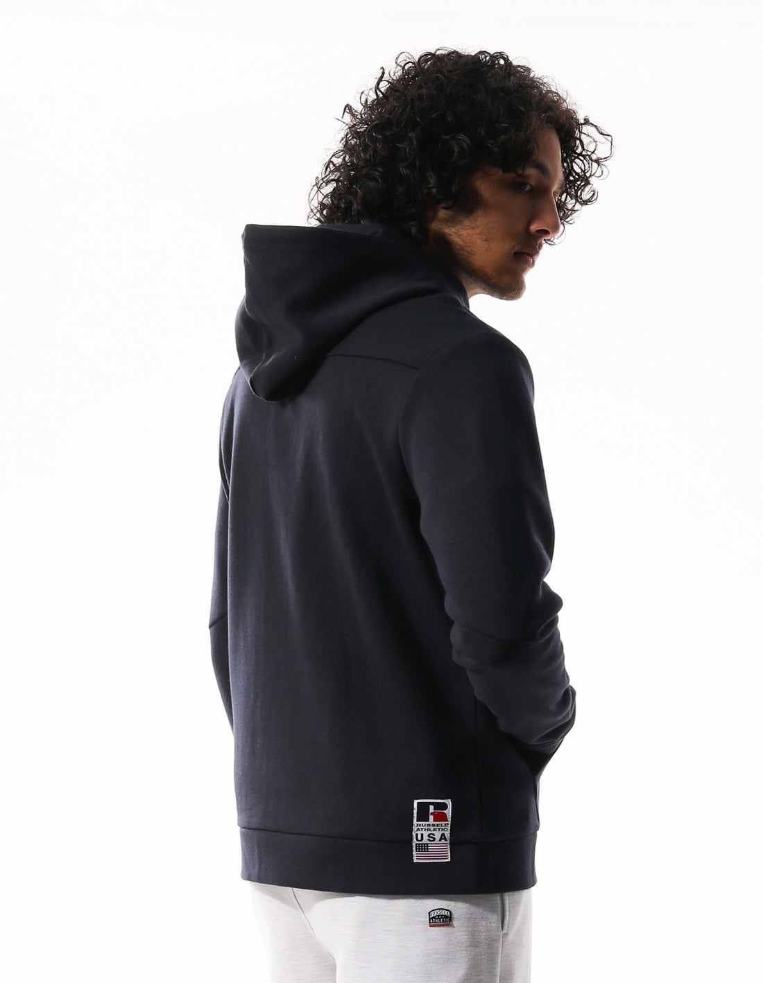 Sweat a Capuche Russell Athletic Mini Seal Homme Noir | EVHB-07652