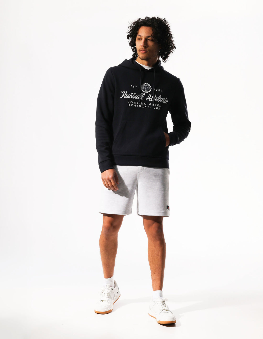 Sweat a Capuche Russell Athletic Mini Seal Homme Noir | EVHB-07652