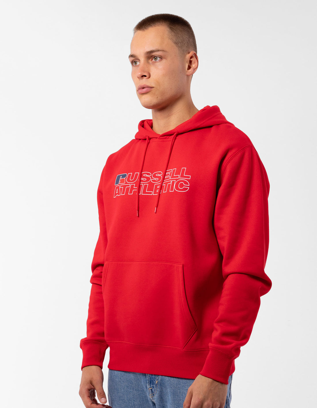 Sweat a Capuche Russell Athletic Modern Logo Homme Rouge | ZQAE-32059