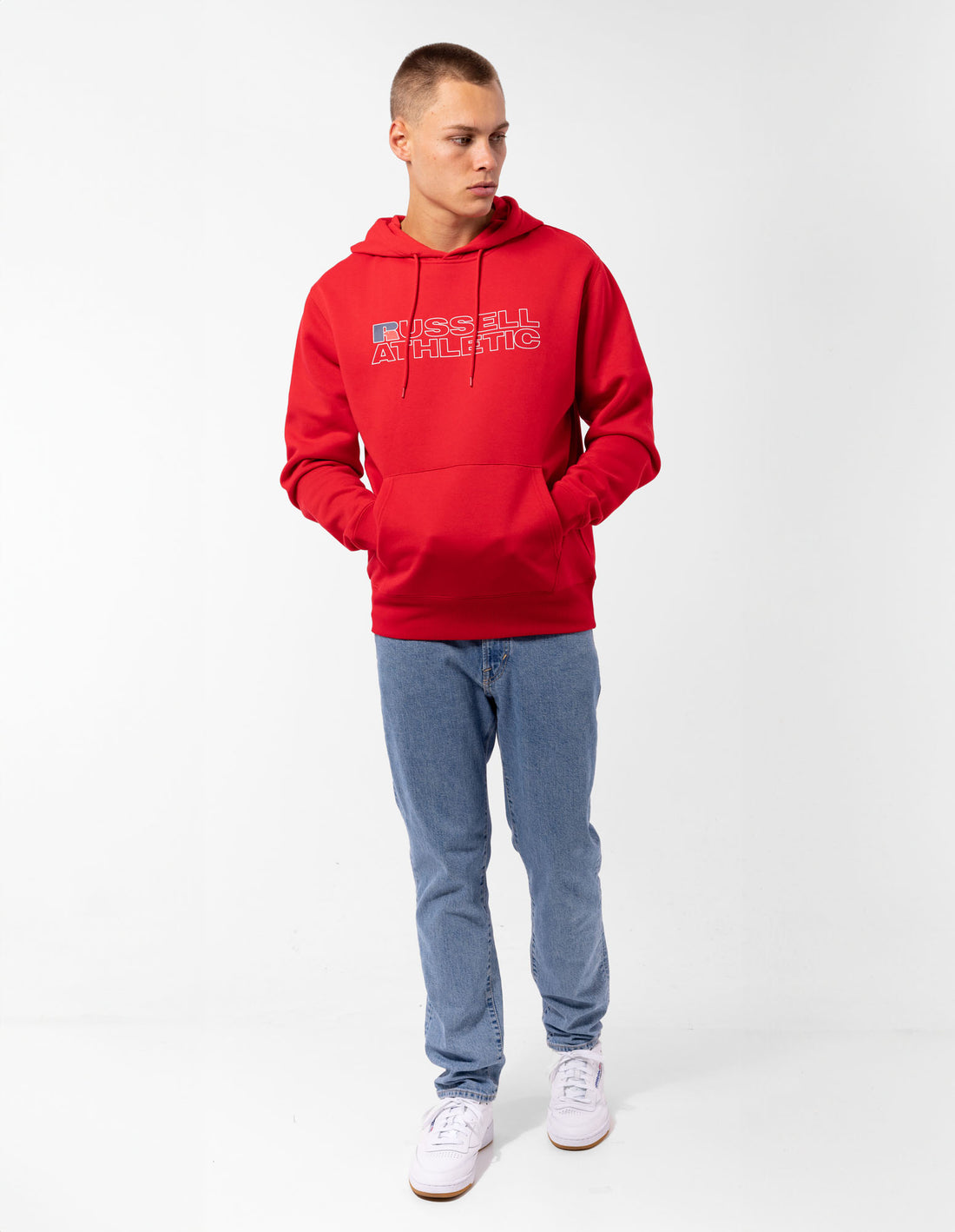 Sweat a Capuche Russell Athletic Modern Logo Homme Rouge | ZQAE-32059