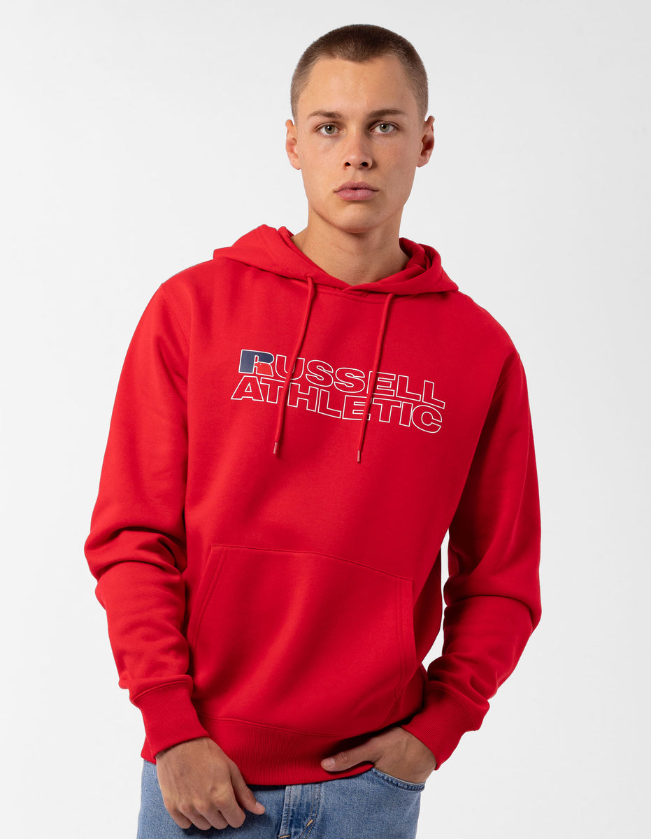 Sweat a Capuche Russell Athletic Modern Logo Homme Rouge | ZQAE-32059