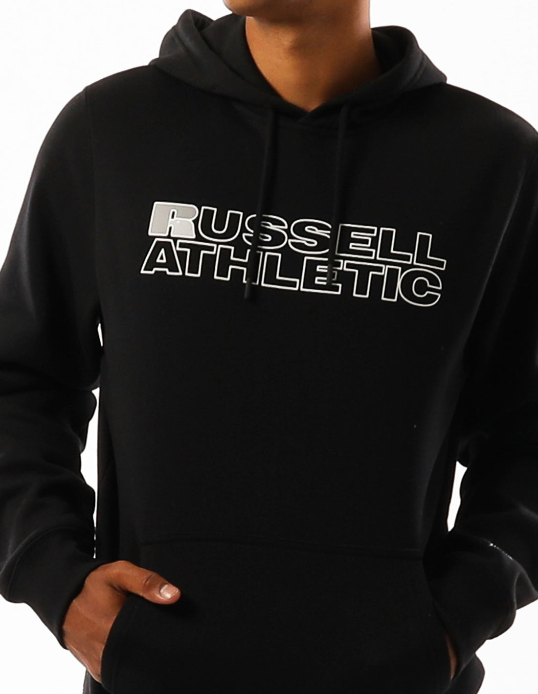 Sweat a Capuche Russell Athletic Original Modern Logo Homme Noir | SENP-57063