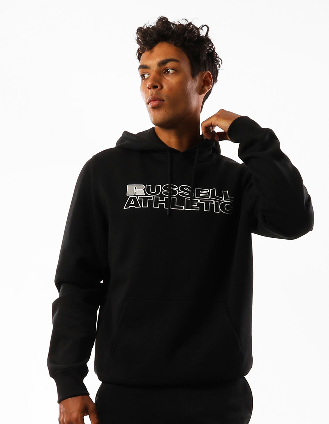 Sweat a Capuche Russell Athletic Original Modern Logo Homme Noir | SENP-57063