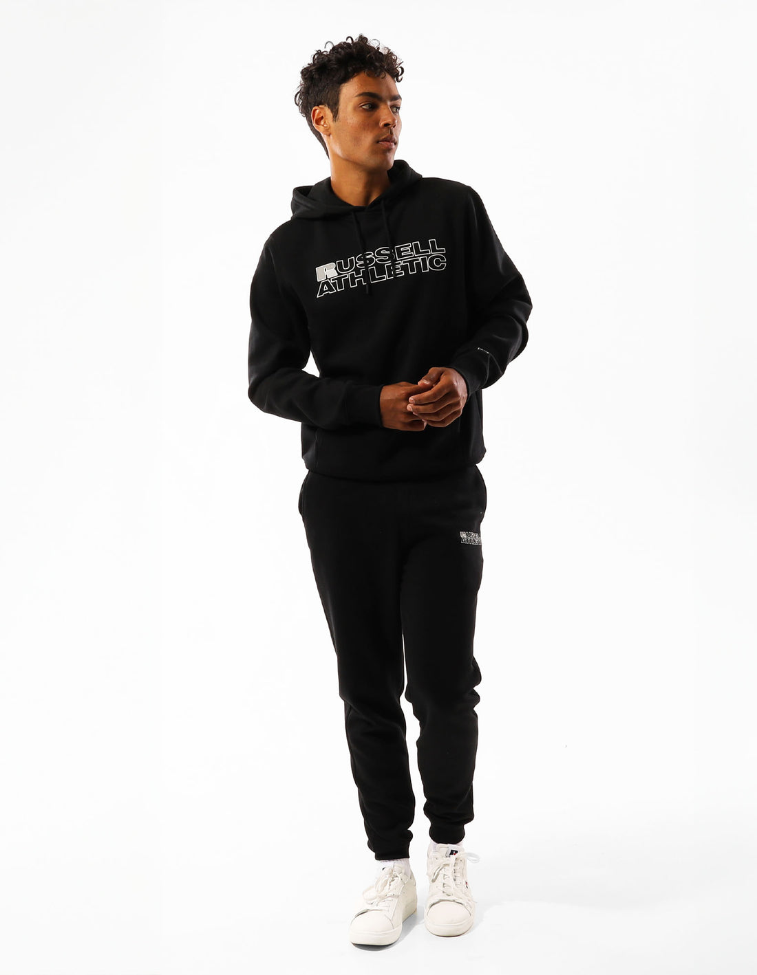 Sweat a Capuche Russell Athletic Original Modern Logo Homme Noir | SENP-57063