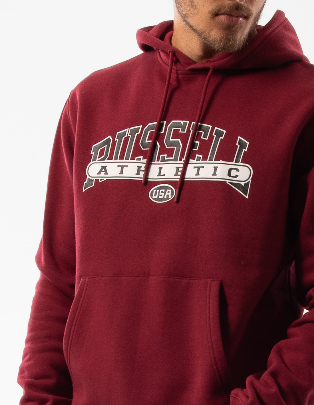 Sweat a Capuche Russell Athletic Vortex Homme Bordeaux | PHKJ-04691