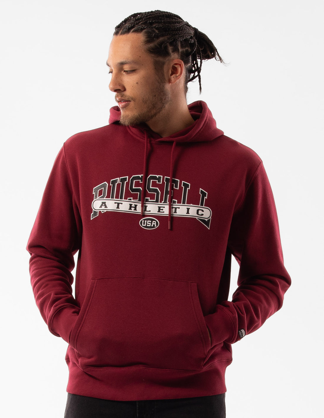 Sweat a Capuche Russell Athletic Vortex Homme Bordeaux | PHKJ-04691