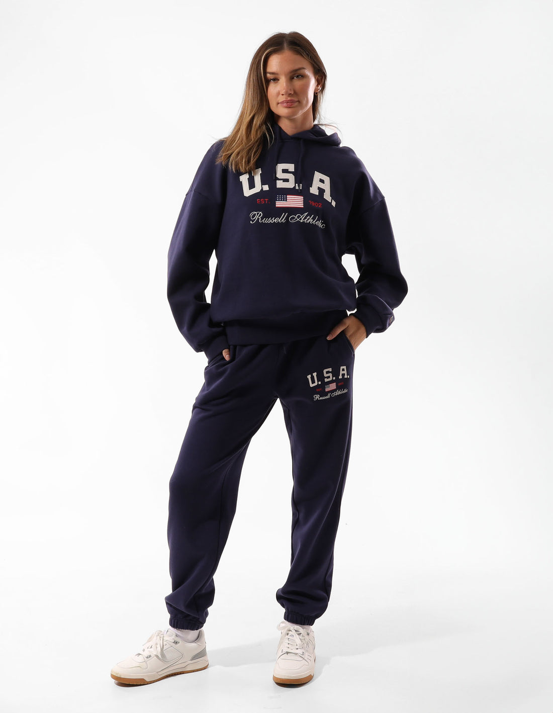 Track pants Russell Athletic 1902 Baggy Femme Bleu | NZXJ-38176