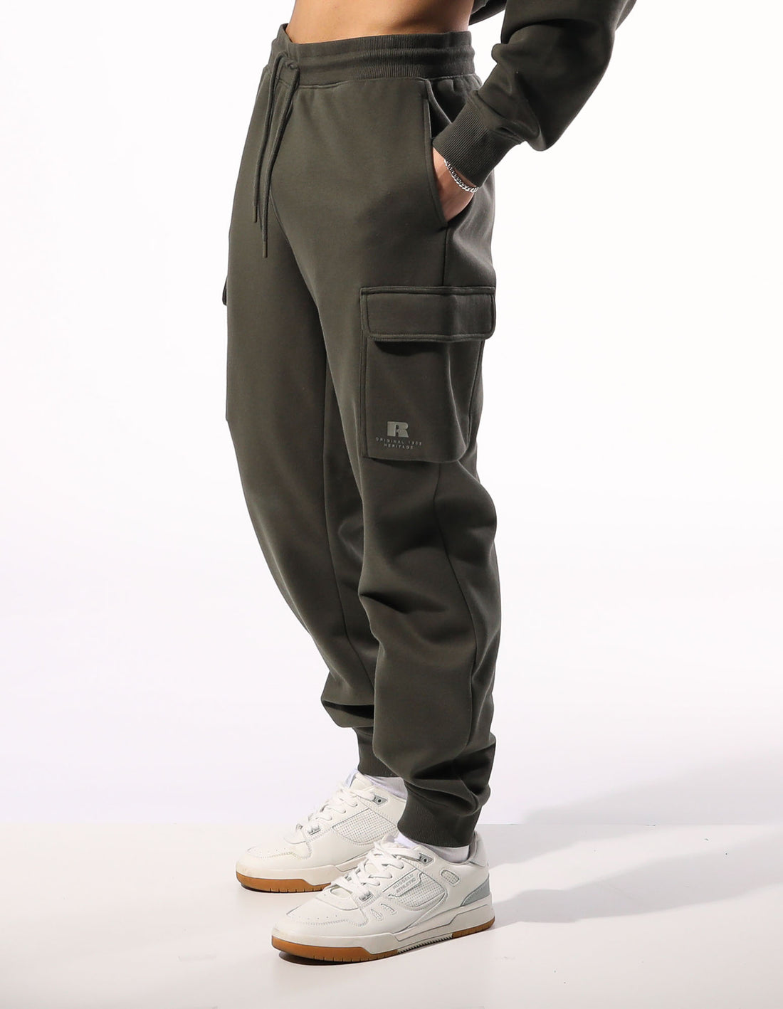 Track pants Russell Athletic Brooklyn Cargo Homme Vert Olive | XMNP-47591