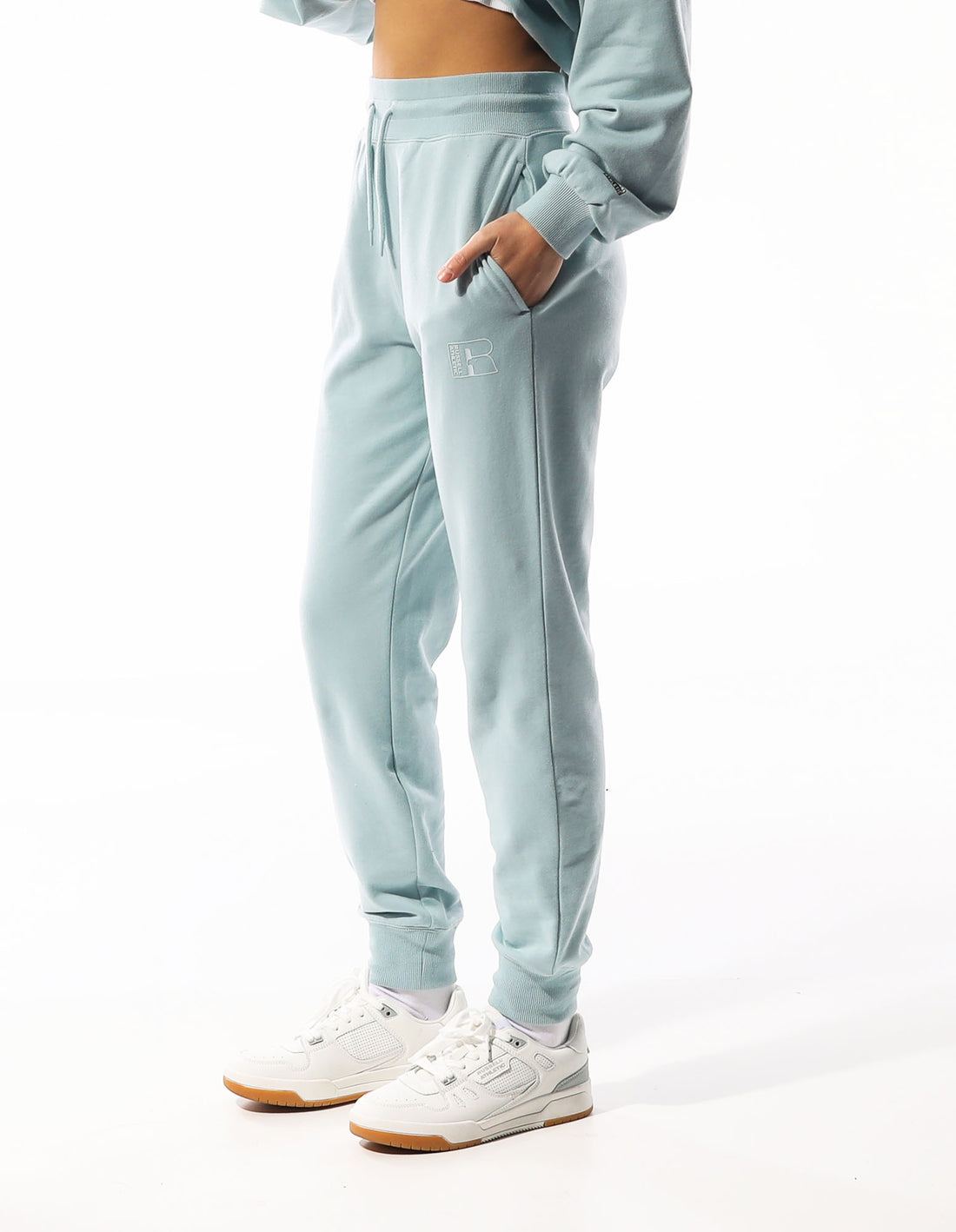 Track pants Russell Athletic Inlay Logo Unbrushed Femme Turquoise | RKAN-02453