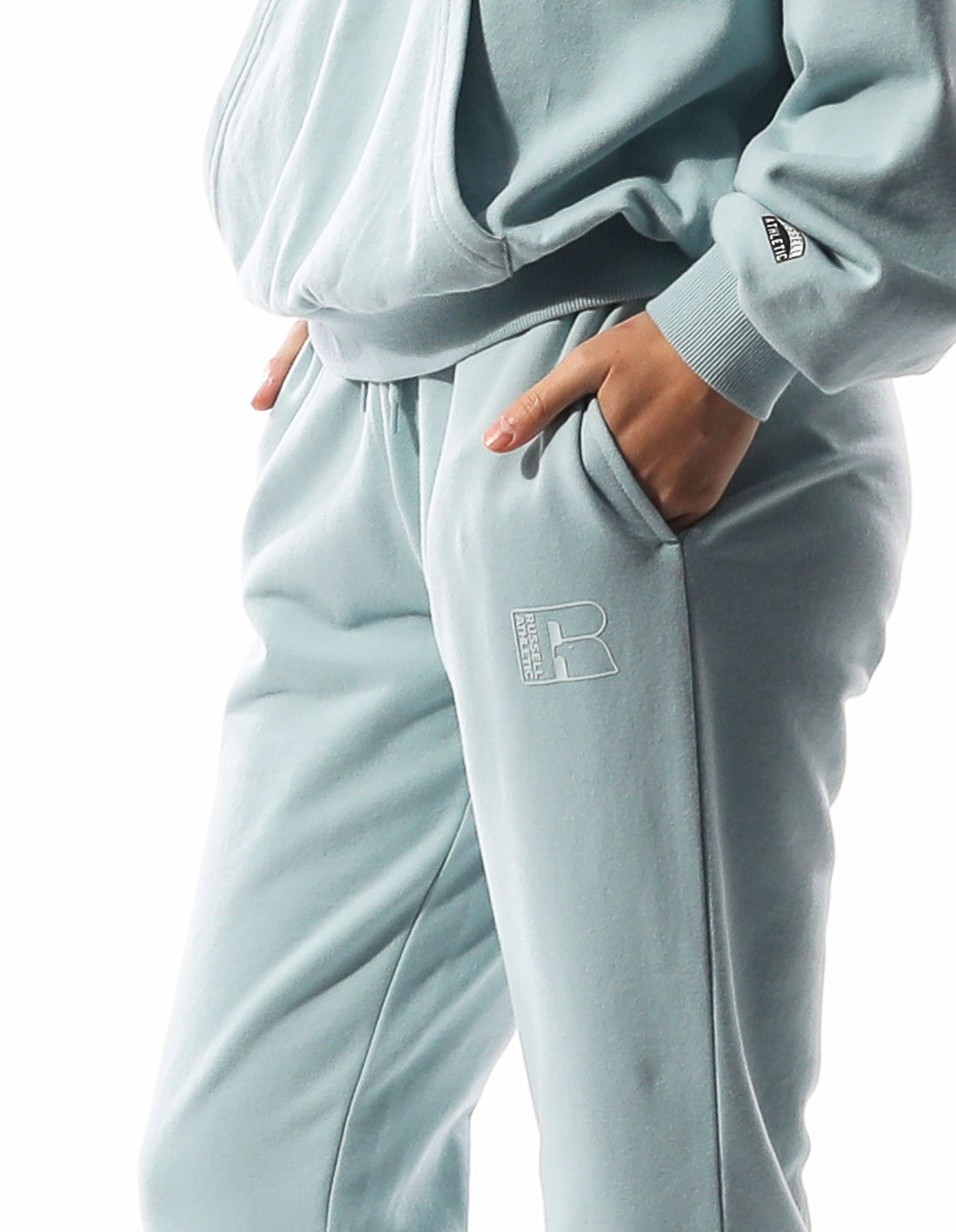 Track pants Russell Athletic Inlay Logo Unbrushed Femme Turquoise | RKAN-02453