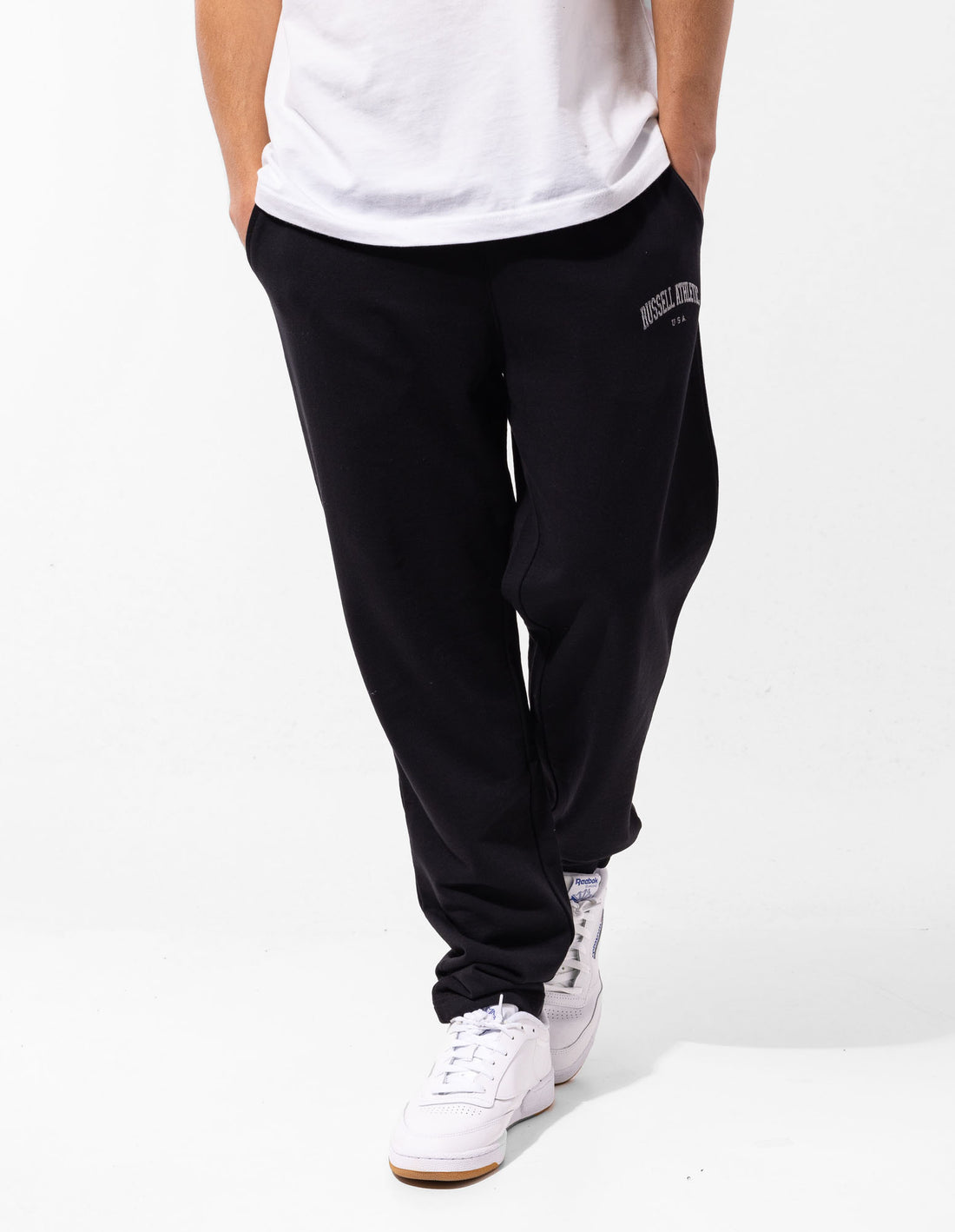 Track pants Russell Athletic Originals Big Arch Unbrushed Open Leg Homme Noir | EXWR-68297