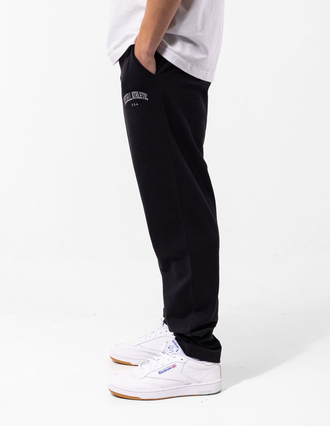 Track pants Russell Athletic Originals Big Arch Unbrushed Open Leg Homme Noir | EXWR-68297